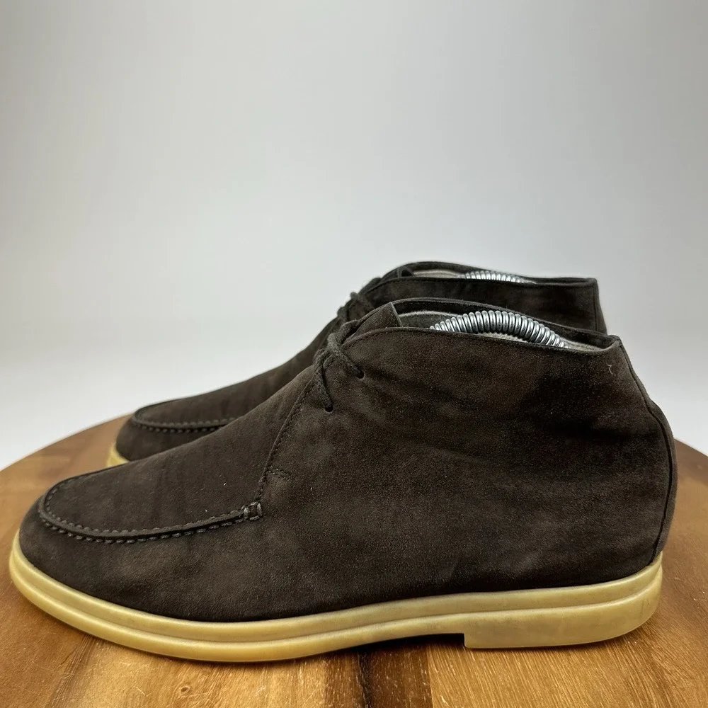 Mens Loro Piana Brown Suede Desert Lace Up Moccasin Chukka Ankle Boots Size 41